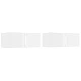 HEFZGDB TV-Schränke 2 STK. Hochglanz-Weiß 80x30x30 cm Holzwerkstoff Fernseher Schrank Tv Lowboard Wohnzimmertisch Tv-Schrank für Wohnbereich Gästezimmer Schlafzimmer Erholungsraum