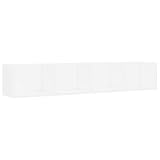 vidaXL CD Wandregal 4 Fächer Wandboard DVD Regal Aufbewahrung Hängeregal Bücherregal Medienregal Dekoregal Weiß 100x18x18cm Holzwerkstoff
