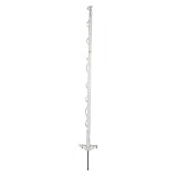horizont Weidezaunpfähle Kunststoff 5/10/ 20/40 Stück weiß, Höhe 71cm, 108cm, 138cm, Doppeltritt, Kunststoffpfahl mit Ösen für Bänder, Seile, Litzen, Weidezaunpfahl Kunststoffpfahl Weidezaun