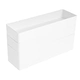 Vaguelly 4 Stück Schublade Aufbewahrungsbox Groß Seicht Halter Schreibtisch Lagerung Mit Schlank Für Flacher Schubladen-organizer Schubladenteiler Make-up-organizer-schubladen Weiß Plastik