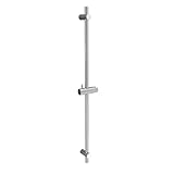DETBOM Edelstahl Duschstange 90cm, Brausestange mit Duschkopfhalterung 360°Drehbar und Verstellbar, Duschstange mit Variable Wandbefestigungen für Variabel, Anpassung an Bestehende Bohrlöcher, Chrom