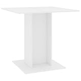 vidaXL Esstisch Küchentisch Esszimmertisch Speisetisch Tisch Säulentisch Restaurant Esszimmer Küche Wohnzimmer Weiß 80x80x75cm Holzwerkstoff