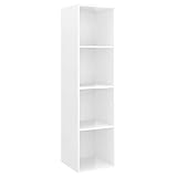 HEFZGDB TV-Wandschrank Hochglanz-Weiß 37x37x142,5 cm Holzwerkstoff Fernseher Schrank Beistelltisch Tv Ständer Tv Möbel für Büro Gästezimmer Wohnbereich Erholungsraum