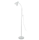 DANNMPX Steh Lampe Eisen-Stehlampe Leselampe Mit Flexiblem Schwanenhals Verstellbare Metall-Stehlampe Für Wohnzimmer Schlafzimmer Büro Standleuchte Wohnzimmer(White,Button Switch)