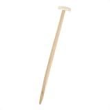 Rekord Doppelfederspatenstiel Gärtner (94 cm, gebogen) aus Eschenholz, mit T-Griff, robust, für Gärtnerspaten mit Doppelfederdülle, Gerätestiel, Holzstiel, Spatenstiel