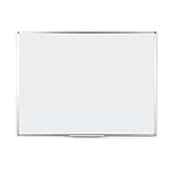 BoardsPlus Magnetisches Whiteboard 90 x 60 cm, Mit Aluminiumrahmen und Stifteablage, Tocken Abwischbar, Wiederbeschreibbar, Weiß, Silber