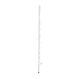 horizont Weidezaunpfähle Kunststoff 20 Stück weiß, Höhe 136cm, Einzeltritt, Kunststoffpfahl mit Ösen für Bänder, Seile, Litzen, Weidezaunpfahl Kunststoffpfahl Weidezaun