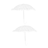 ibasenice 2 Stück Eleganter Weißer Spitzen regenschirm für Hochzeit Damen mit Filigraner Spitze Vielseitiger Brautschirm für Fotografie Zeremonien und Outdoor deko