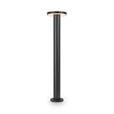 Wegeleuchte LED IP65 80 cm hoch Grau Metall rund warmweißes Licht 3000 K 1000 lm Modern Stehlampe außen Aussenstandleuchte Garten Outdoor Lampe