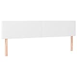 vidaXL 2X Kopfteil Betthaupt Polsterkopfteil Bettkopfteil für Bett Bettgestell Bettrahmen Schlafzimmer Bettzubehör Weiß 90x5x78/88cm Kunstleder