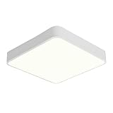 LYOUAE Moderne Deckenleuchte Deckenlampe Quadratische LED-Deckenleuchte im nordischen Stil mit Farbabstufung, dreifarbig dimmbar, Flache Deckenbeleuchtung(White,30cm/11.8in)