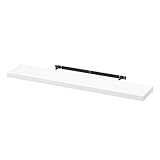 WOLTU Wandboard Wandregal CD DVD Regal Bücherregal Schweberegal Holz Board 120x22.9x3.8cm Weiß für Büro, Wohnzimmer, Schlafzimmer, Küche RG9315ws