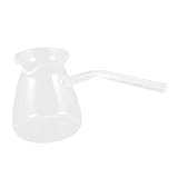 Garneck Kleine Türkische Cezve Aus Borosilikatglas Für Eine Person - Hitzebeständig - Ideal Für Induktion Und Zum Zubereiten Von Kaffee Tee Oder Heißer Schokolade 450 Ml