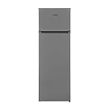 HEINNER HF‑V242SE++ Doppel‑Tür Kühl‑Gefrier­kombination, 242 L Gesamt­kapazität (Kühlteil ca. 201 L + Gefrierfach ca. 41 L), Energie­klasse E, LED‑Beleuchtung, Silber – inklusive 5‑Jahres Garantie