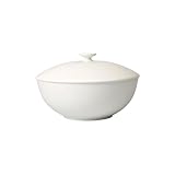 Villeroy & Boch - Royal Schüssel mit Deckel, formschöne Servierschale aus hochwertigem Premium Bone Porzellan, spülmaschinenfest, 1500 ml