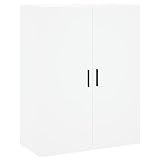 vidaXL Wandschrank, Hängeschrank mit viel Stauraum, Wandmontage Badezimmerschrank, Aufbewahrungsschrank für Wohnzimmer Schlafzimmer, Weiß