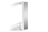 byLIVING Flurgarderobe Ben/Garderobe matt weiß mit Spiegel/Spiegelschrank für Flur mit Kleiderstange und Ablage/B 40, H 184, T 35 cm