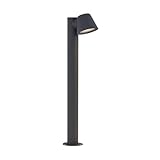 Lindby Außenleuchte Ileyna (spritzwassergeschützt (Modern) in Schwarz aus Metall (1 flammig, GU10) - Wegeleuchte Pollerleuchte Wegelampe Sockelleuchte