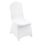 VEVOR Stuhlhussen Weiß 50 Stück Stuhlüberzug Abnehmbarer Waschbarer Stuhlbezug für Schalenstühle, Stretch Stuhlhussen für Hochzeit, Party, Hotel, Restaurant
