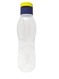 SIGNORA WARE SIGNORAWARE to Go Eco 1000ml Eco Easy Flip Top Trinkflasche EcoEasy für Getränke XL 1 Liter transparent gelb dunkelblau