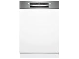 Bosch SMI4EAS28E Serie 4, Smarter Geschirrspüler Teilintegriert 60 cm, Besteckkorb, Spülmaschine Made in Germany, besonders leise, Extra Trocknen, SpeedPerfect Plus, Programmassistent, Edelstahl