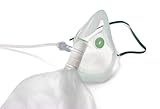Öko-Sauerstoffmaske mit hoher Konzentration und Beutel, optimale Abdichtung und Komfort, verstellbare Passform, 2,1 m Knickschutzschlauch, PVC-frei, umweltfreundlich