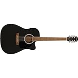 Fender FA-25CE Dreadnought Akustikgitarre, Walnuss Griffbrett, Schwarz