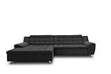 DOMO. collection Ecksofa Merida, Sofa mit Schlaffunktion in L-Form, Eckcouch mit Bettkasten, Schlafsofa 304 x 200 x 84 cm (BxTxH), dunkelgrau