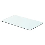 vidaXL Glasregal Glas Wandregal Klarglas, Badregal Duschablage, 8mm Dicke 60 x 30 cm, Glasablage für Badezimmer, Schlafzimmer, Küche, Büro