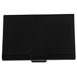 NUOBESTY Visitenkartenbox aus Aluminiumlegierung Stabile Aufbewahrung Große Kapazität Tragbar für Büro und Schreibtisch Elegantes Schwarzes Design für Geschäftskarten und Notizen