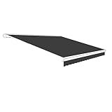 Eclipse Markisenstoff mit Volant aus Polyacryl inkl. Keder, hochwertiges Markisentuch Farbe: Schiefer, Markisenbreite: 3.0 m x 2.5 m Zubehör für Markisen als Sonnenschutz für Balkon und Terrasse