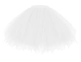 Gardenwed Tütü Petticoat Kurz Damenrock Tüllrock Weiß Karneval Kostüm Rockabilly Kleider 50s Retro Tutu Damen Röcke Ballet Tanzkleid M