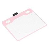 Grafiktablett, 233 PPS 5080 LPI Animationstablett mit 4 Anpassbaren Tasten Ergonomisches Design Plug and Play für Laptop (Rosa)