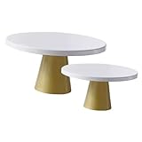 DIYEAH 2 Stück Kuchenständer Rund mit Fuß Stabile Tortenplatte für Cupcakes Snacks Dessert Hochzeit Party Elegant und Rutschfest