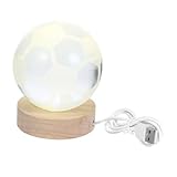 OSALADI Beleuchteter Holzsockel Nachtlicht Für Jungen 3d-lampen-nachtlicht Sonnensystem Nachtlicht Fußball Nachtlicht Led-lichtbasis Led-basislicht Kugel Licht 3d-fußballlampe Kristall