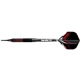 Karella Sofdart XT-2, 18 g, Barrellänge 53 mm, Darts für Einsteiger, Rot, Schwarz