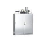 Büroschrank Aktenschrank mit großem Fassungsvermögen, Büro-Aktendatenspeicherung Schloss, aus Edelstahl 304 Aktenschrank