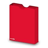 itenga Heftbox DIN A4 – Aufbewahrungsbox für Hefte & Blöcke | aus extra stabilem 0,7mm PP Kunststoff | flach geliefert, faltbar | Schutzbox für Schule, Studium & Büro (rot)
