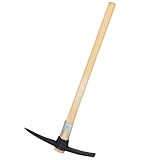 Galaflor Kreuzhacke 1,5 kg aus gehärtetem & geschmiedetem Stahl | stabiler Eschenstiel 90 cm | Spitzhacke & Flachhacke für harte, steinige Böden | Wurzeln schneiden, Erde lockern, Gartenhacke