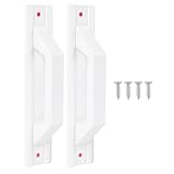 Aluminium Legierung Minimalist Moderne Scheunen Schrank Schrank Schiebetür Griff Punch Less Türzug Griff Passt Küchen Schränke mit Klebe-Installation für Glastüren (WHITE)