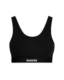 Snocks 1er Pack Soft BH Bustier Damen Bio Baumwolle Bequemer BH für jeden Tag, Yoga oder Freizeit (1x Schwarz, M)
