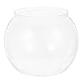 Transparentes Goldfischglas kleine Fischschale aus Plastik Bonsaischale Lotusblume Mini Fischglas Flache Kugelaquarium Aus Kunststoff, Runde Fischschale FüR Goldfische Und Kleine SchildkröTen
