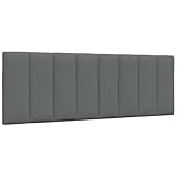 vidaXL Kopfteil-Kissen Dunkelgrau 140 cm Stoff, Kopfteilkissen, Kopfkissen, Lesekissen, Kopfteilpolster, Rückenkissen, Kissen-Kopfteil