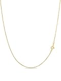 KEZEF 18k Gold über Sterling Silber 1mm Box-Kette Halskette, 18k vergoldet Halskette für Frauen und Männer, 18 Zoll