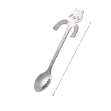 Kaffeelöffel aus Edelstahl, niedlich, Katze, kreativ, hängender Ohr, Teelöffel, kurzer Griff, Dessert-Eislöffel