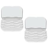 IOBIDDYS 2 Stück Tragbare Aufbewahrungsbox für Falsche Wimpern mit Spiegel Kompakt Langlebig Magnetisches Design als Make up Organizer für Unterwegs und Reisegebrauch