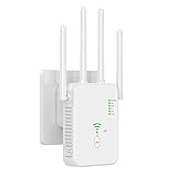LURICO WLAN Verstärker, WLAN Repeater 1200Mbit/s mit 4-Antennen-Technologie | Flächendeckendes Dual-Band-WiFi 2.4+5GHz ohne Tote Zonen | Stabiler Empfang für das ganze Haus