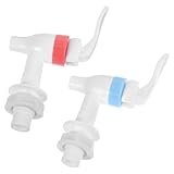 IWOWHERO 2 Stück Kunststoff Wasserhahn mit Druckknopf für Heiß und Kaltwasser Vertikaler Getränkespender Auslauf Schneller Wasserfluss Ersatz für Büro und Zuhause