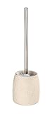 WENKO WC-Garnitur Mod. Goa, Toilettenbürstenhalter aus schwerem Kunststein (Polyresin) im natürlichen Stein-Look, inkl. Toilettenbürste mit auswechselbarem Bürstenkopf, Ø 11,8 cm x 38,5 cm, Beige
