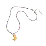 Bunte Perlenketten für Damen, stapelbar, Entenform, Bohemian-Stil, bunt, trendiges Accessoire für einen stilvollen Look, Kunststoff
